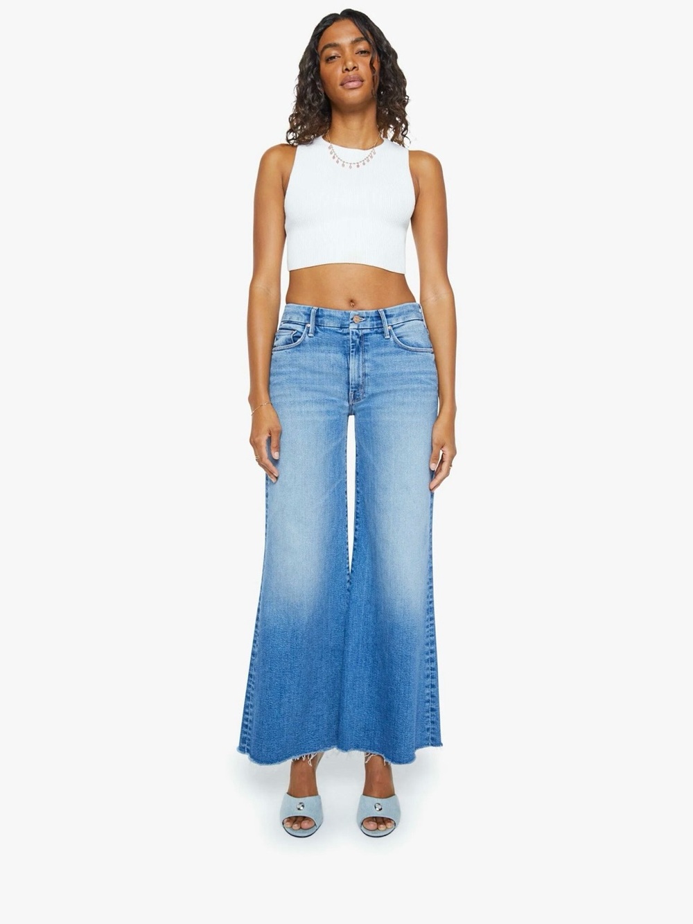 MOTHER Roller Fray Wash: Fan Favorite Wide Leg Jeans
